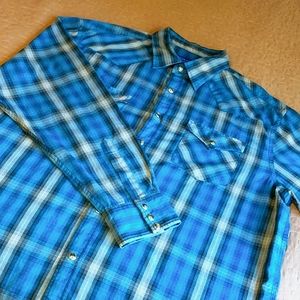 PENDLETON - blue & gray flannel XL. clean